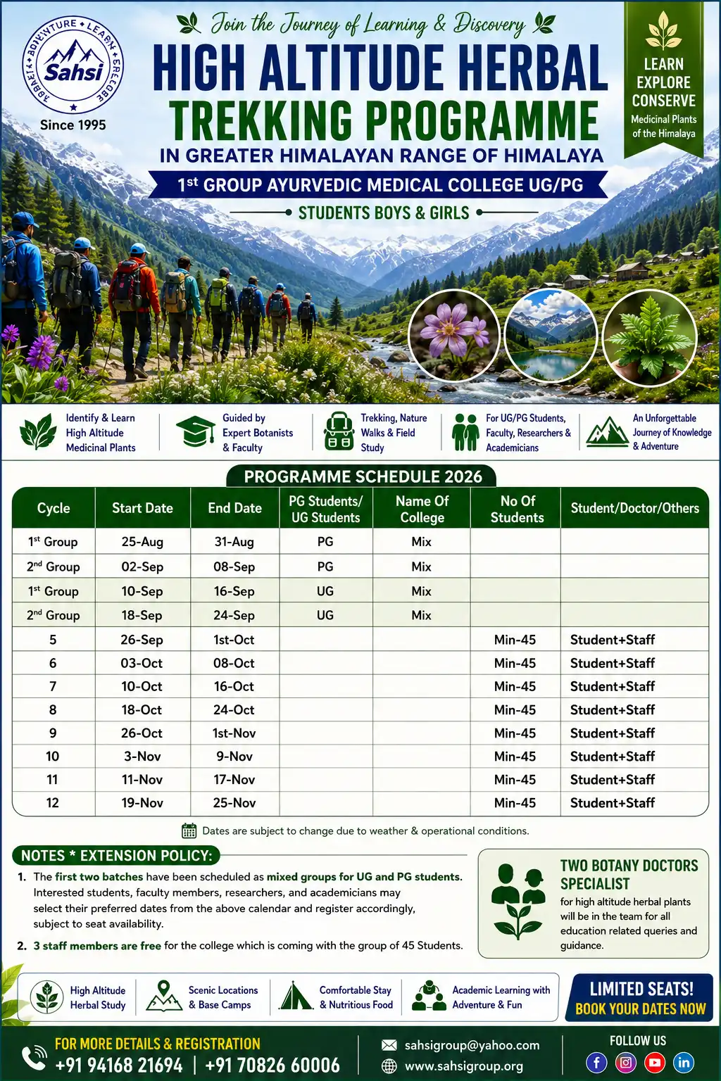 Trekking Calender